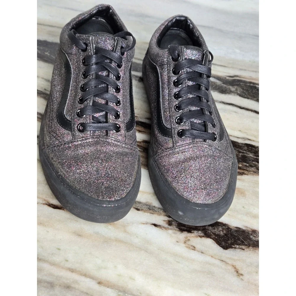 Vans Black Rainbow‎ Glitter Men 7 Women 8.5 Skate Grunge Y2K Gorecore